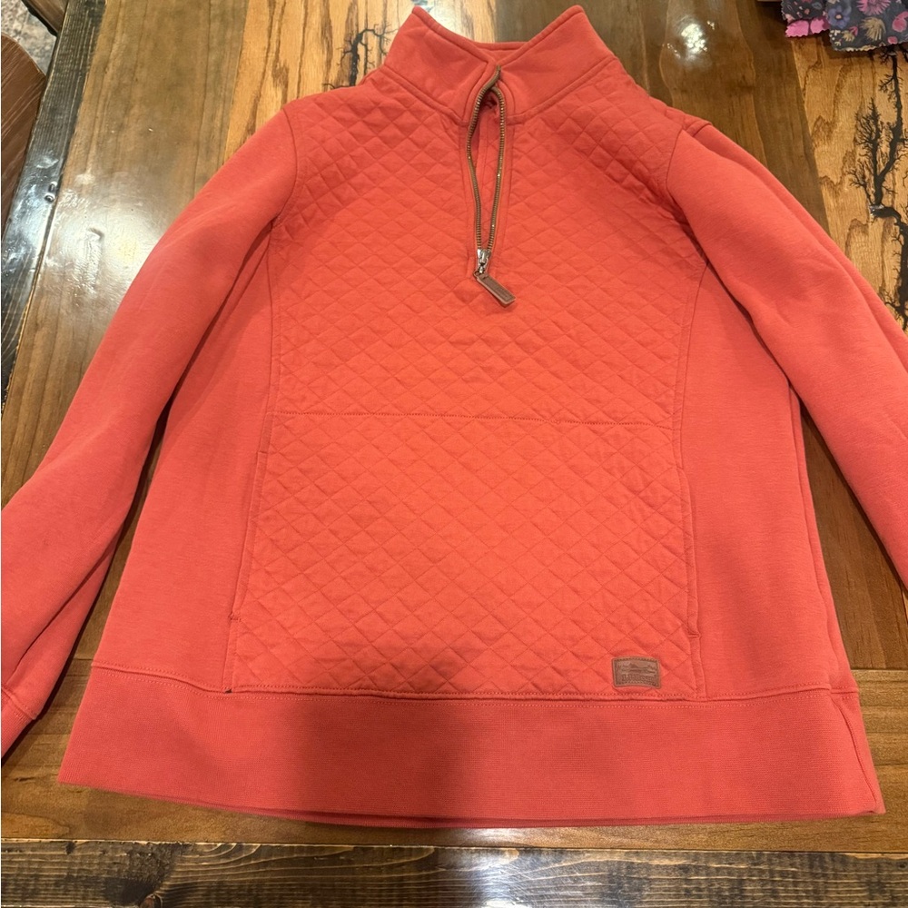 L.L. Bean Women's Quilted Orange Sweater